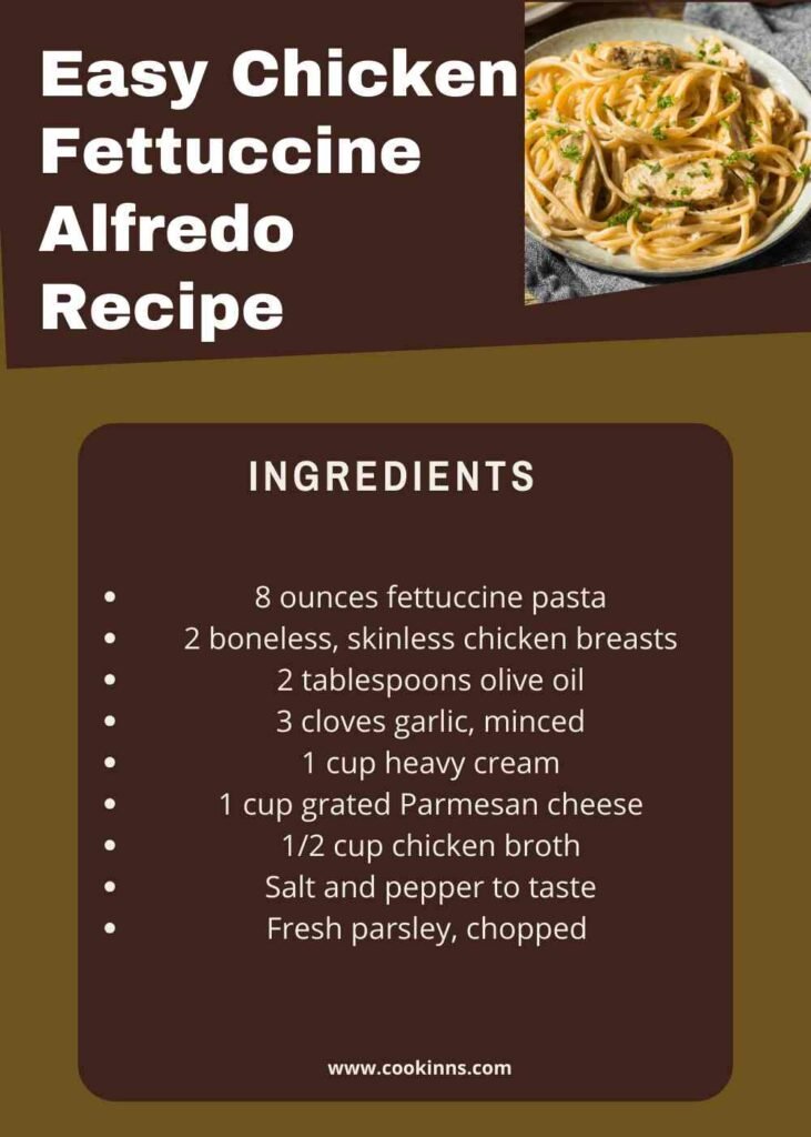 Chicken Fettuccine Alfredo Ingredients